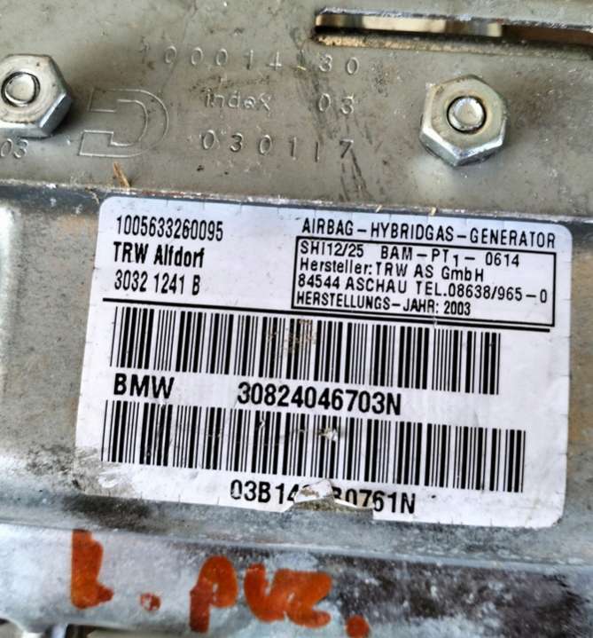 30824046703N Подушка безопасности BMW 7 E65/E66 (2001-2005) 2001г. | Фото № 3 30824046703N Подушка безопасности BMW 7 E65/E66 (2001-2005) 2001г. - Фото 3