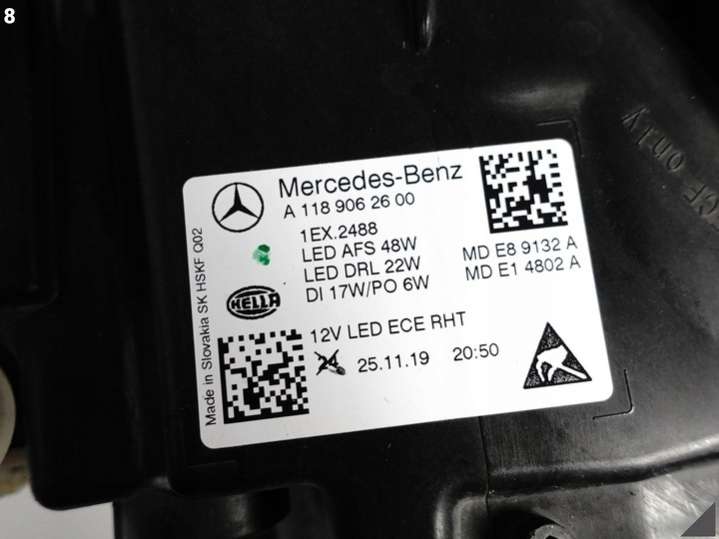 A1189062600 Фара правая  Mercedes CLA C118 (2019-2024) 2019г. | Фото № 9  A1189062600 Фара правая  Mercedes CLA C118 (2019-2024) 2019г. - Фото 9