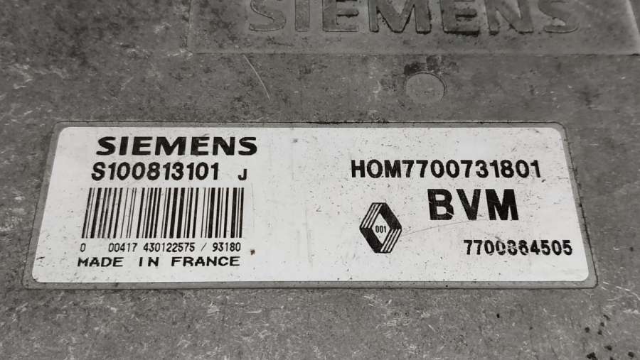 SIEMENS7700864505BVMHOM7700731801S100813101J Блок управления двигателем Renault Clio 1997г. | Фото № 3 SIEMENS7700864505BVMHOM7700731801S100813101J Блок управления двигателем Renault Clio 1997г. - Фото 3
