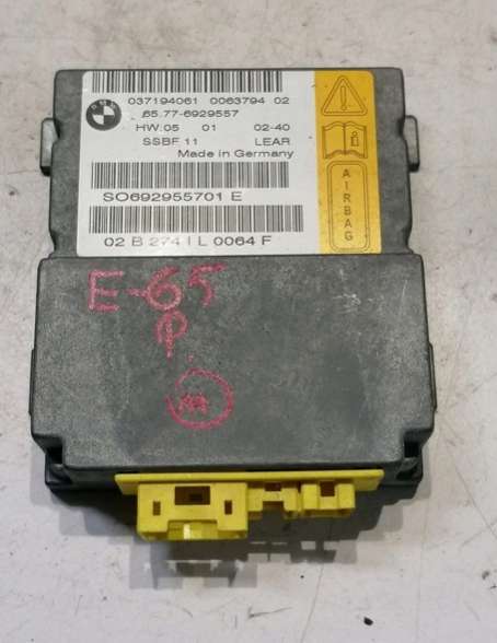 6929557 Блок AirBag BMW 7 E65/E66 (2001-2005) 2001г. | Фото № 1 6929557 Блок AirBag BMW 7 E65/E66 (2001-2005) 2001г. - Фото 1