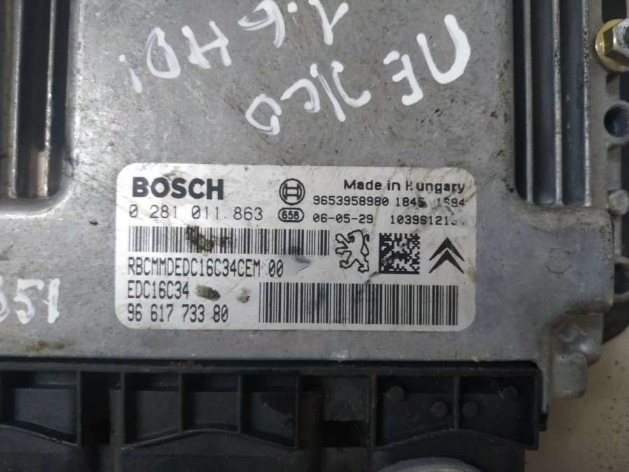 0281011863 9661773380 Блок управления двигателем  Peugeot 307 2005г. | Фото № 2  0281011863 9661773380 Блок управления двигателем  Peugeot 307 2005г. - Фото 2