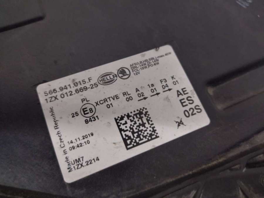 566941015F Фара передняя левая Skoda Kodiaq 2020г. | Фото № 3 566941015F Фара передняя левая Skoda Kodiaq 2020г. - Фото 3