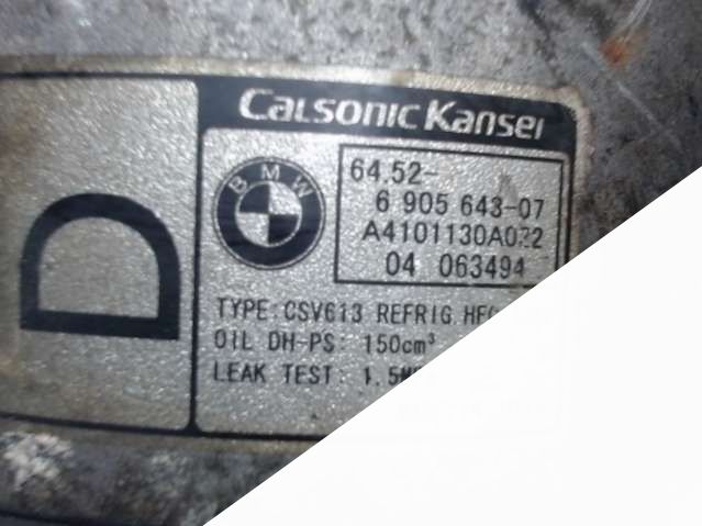 6452690564307 Компрессор кондиционера BMW 3 E46 (1998 - 2005) Универсал 2002г. | Фото № 2 6452690564307 Компрессор кондиционера BMW 3 E46 (1998 - 2005) Универсал 2002г. - Фото 2