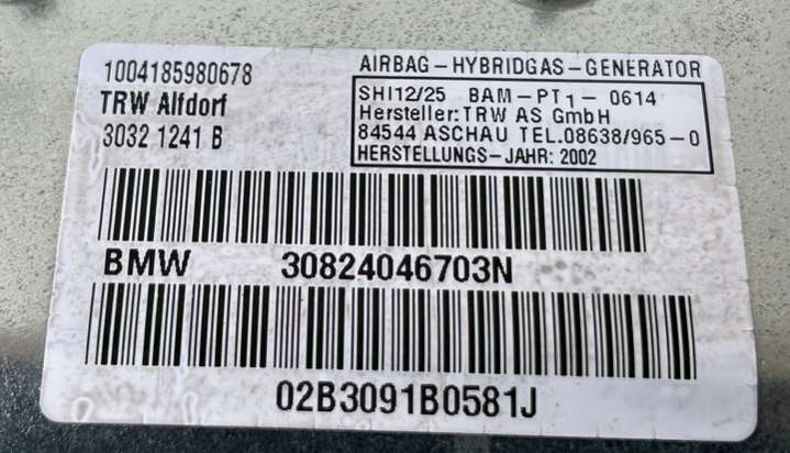 30824046703N Подушка безопасности BMW 7 E65/E66 (2001-2005) 2001г. | Фото № 3 30824046703N Подушка безопасности BMW 7 E65/E66 (2001-2005) 2001г. - Фото 3