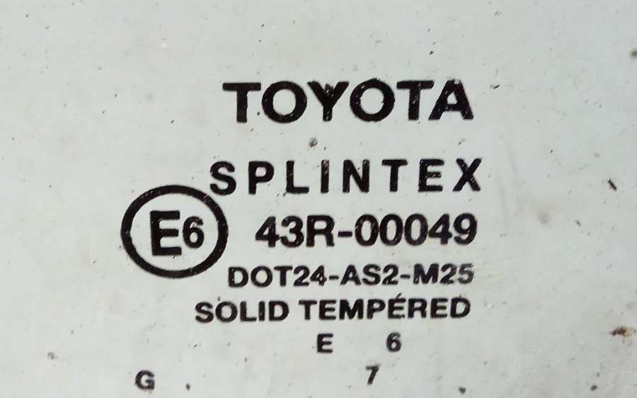 43R-00049 Стекло двери задней левой  Toyota Carina T190 1997г. | Фото № 2  43R-00049 Стекло двери задней левой  Toyota Carina T190 1997г. - Фото 2