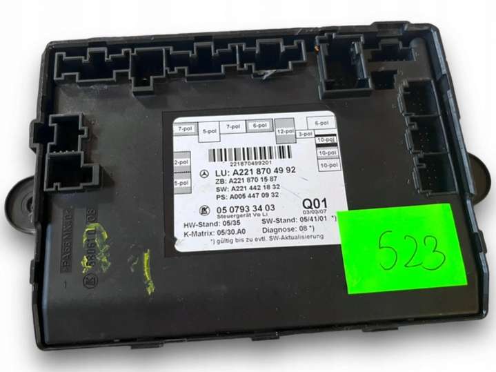 2218704992A2218704992 Блок комфорта Mercedes S W221 (2005-2009) 2005г. | Фото № 2 2218704992A2218704992 Блок комфорта Mercedes S W221 (2005-2009) 2005г. - Фото 2