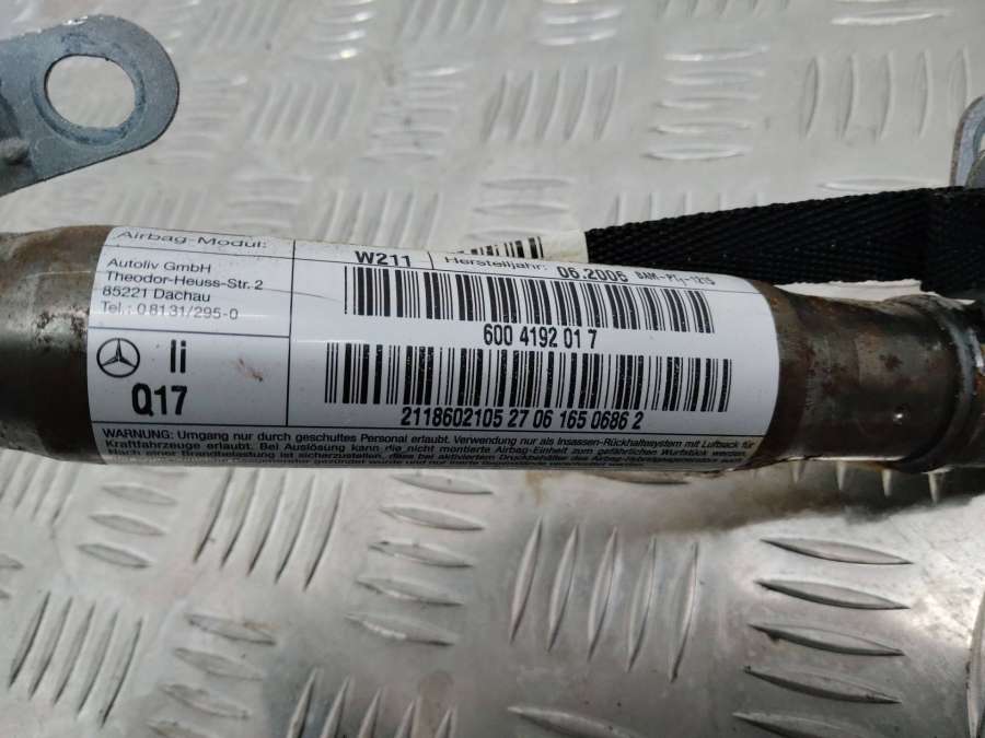 211860210527 Подушка безопасности боковая (шторка) левая Mercedes-Benz E 2006г. | Фото № 4 211860210527 Подушка безопасности боковая (шторка) левая Mercedes-Benz E 2006г. - Фото 4