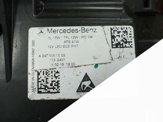 A2479062503A2479062603 Фара правая  Mercedes B W247 (2018-2022) 2018г. | Фото № 9  A2479062503A2479062603 Фара правая  Mercedes B W247 (2018-2022) 2018г. - Фото 9