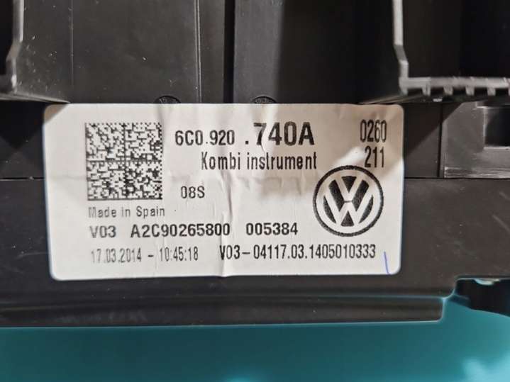 6C0920740A A2C90265800 IMPRK1413791 6C0920740A Щиток приборов (приборная панель)  Volkswagen Polo 5 поколение (2009-2015) 2009г. | Фото № 4  6C0920740A A2C90265800 IMPRK1413791 6C0920740A Щиток приборов (приборная панель)  Volkswagen Polo 5 поколение (2009-2015) 2009г. - Фото 4