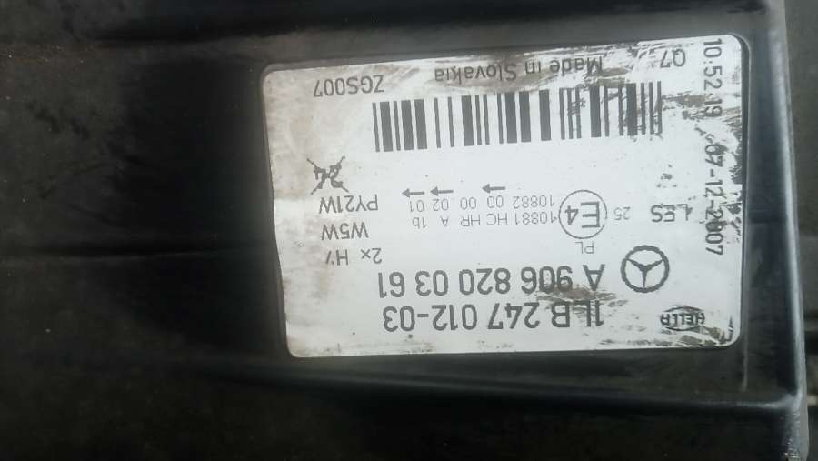 Фара левая MERCEDES BENZ SPRINTER 2 2006г. | Фото № 16 Фара левая MERCEDES BENZ SPRINTER 2 2006г. - Фото 16