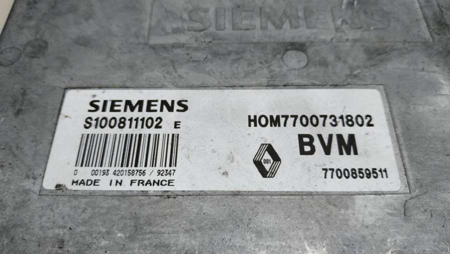 SIEMENSBVMHOM77007318027700859511S100811102E Блок управления двигателем Renault 19 1990г. | Фото № 3 SIEMENSBVMHOM77007318027700859511S100811102E Блок управления двигателем Renault 19 1990г. - Фото 3