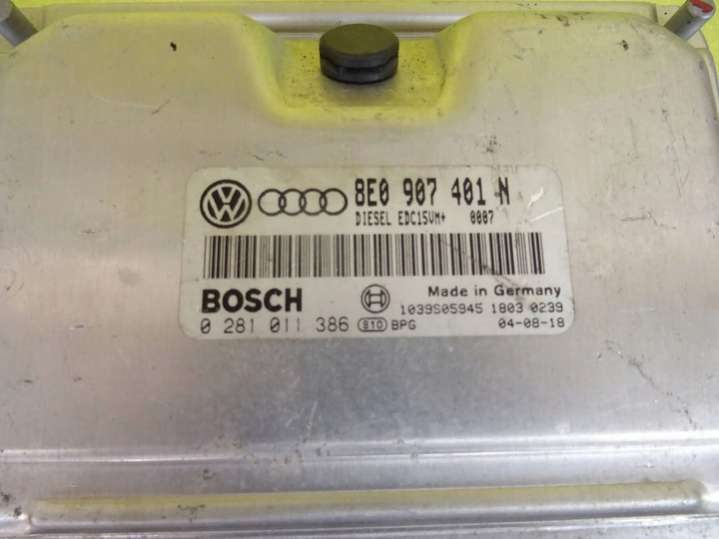 8E0907401N0281011386NR1654 Блок управления двигателем  Audi A4 B6 (2000-2005) 2000г. | Фото № 2  8E0907401N0281011386NR1654 Блок управления двигателем  Audi A4 B6 (2000-2005) 2000г. - Фото 2